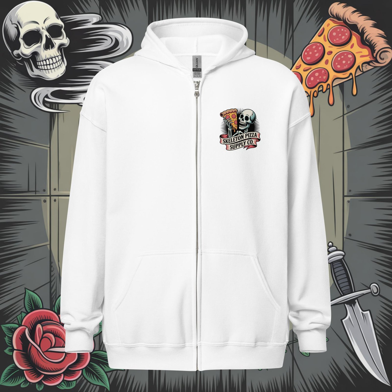 Yeehaw Zip Hoodie | Skeleton Pizza Supply Co.